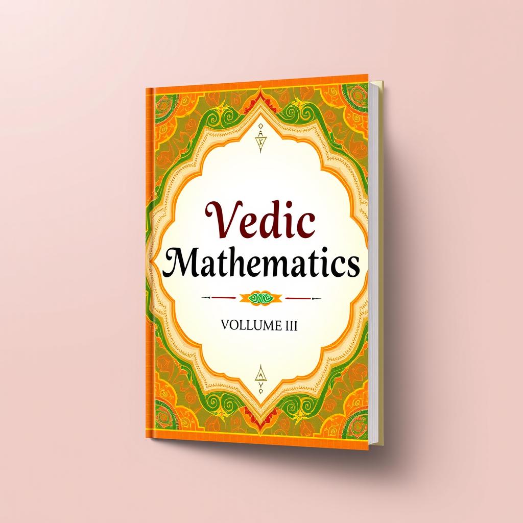 An educational book cover design for 'Vedic Mathematics, Volume - II', featuring a blend of traditional Indian motifs and modern design elements