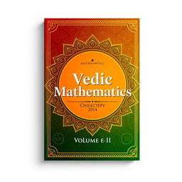 An educational book cover design for 'Vedic Mathematics, Volume - II', featuring a blend of traditional Indian motifs and modern design elements