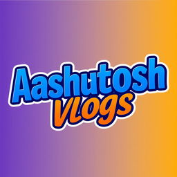 A modern and sleek logo design featuring the name "Aashutosh Vlogs" in a bold and artistic font