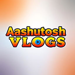 A modern and sleek logo design featuring the name "Aashutosh Vlogs" in a bold and artistic font