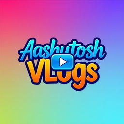 A modern and sleek logo design featuring the name "Aashutosh Vlogs" in a bold and artistic font