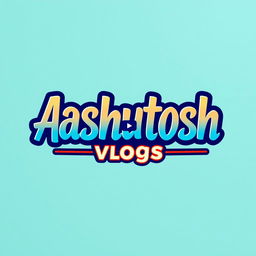 A modern and sleek logo design featuring the name "Aashutosh Vlogs" in a bold and artistic font