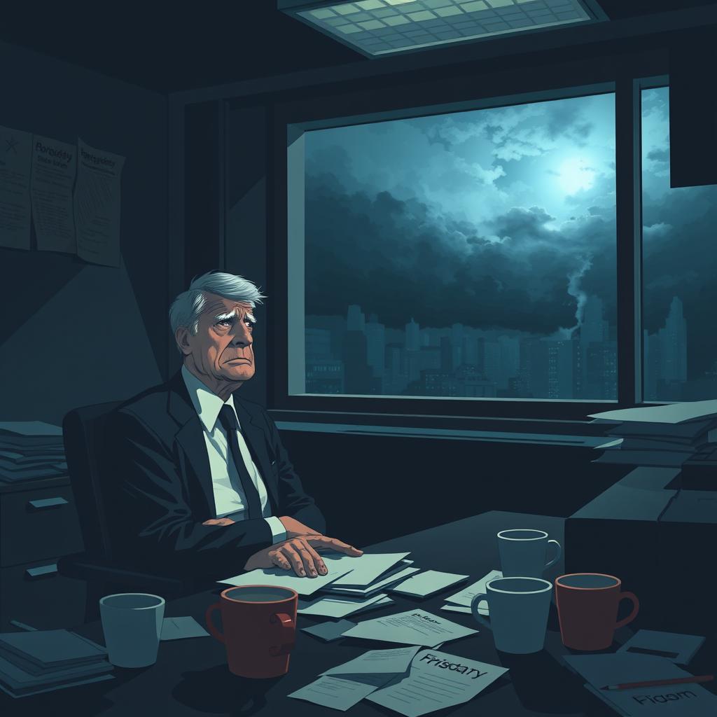 A dark and moody scene depicting the concept of 'Thursday fear'