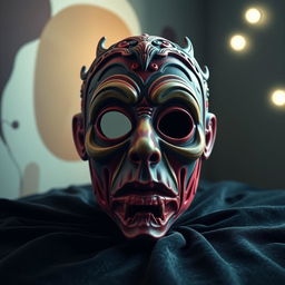 A creative representation of a 'Shame Mask', blending elements of surrealism and symbolism