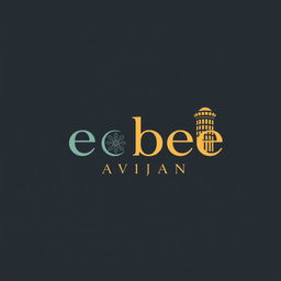A logo that creatively incorporates the words 'ebee' and 'Avijan', reflecting the theme of both interior and exterior architecture