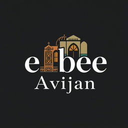 A logo that creatively incorporates the words 'ebee' and 'Avijan', reflecting the theme of both interior and exterior architecture