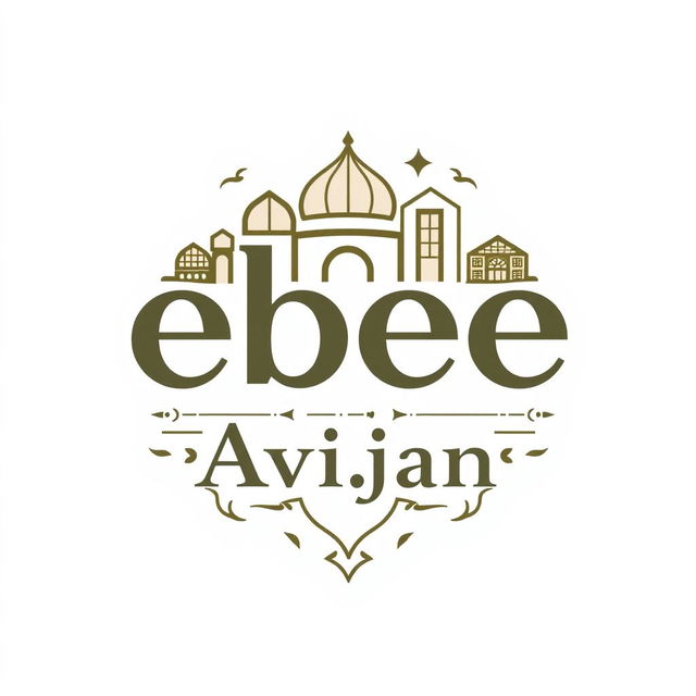 A logo that creatively incorporates the words 'ebee' and 'Avijan', reflecting the theme of both interior and exterior architecture