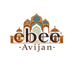 A logo design that creatively incorporates the words 'ebee' and 'Avijan' with a focus on interior and exterior architecture