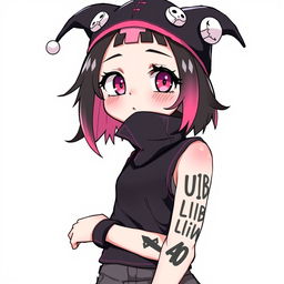 A detailed illustration of Kuromi, the adorable and mischievous character with a punk aesthetic