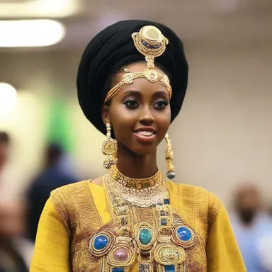 She wore a beautiful traditional Somali dress to the fashion show.