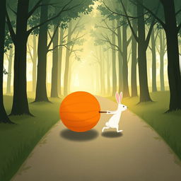 In the early morning, a serene forest path is softly illuminated by the gentle light filtering through the trees