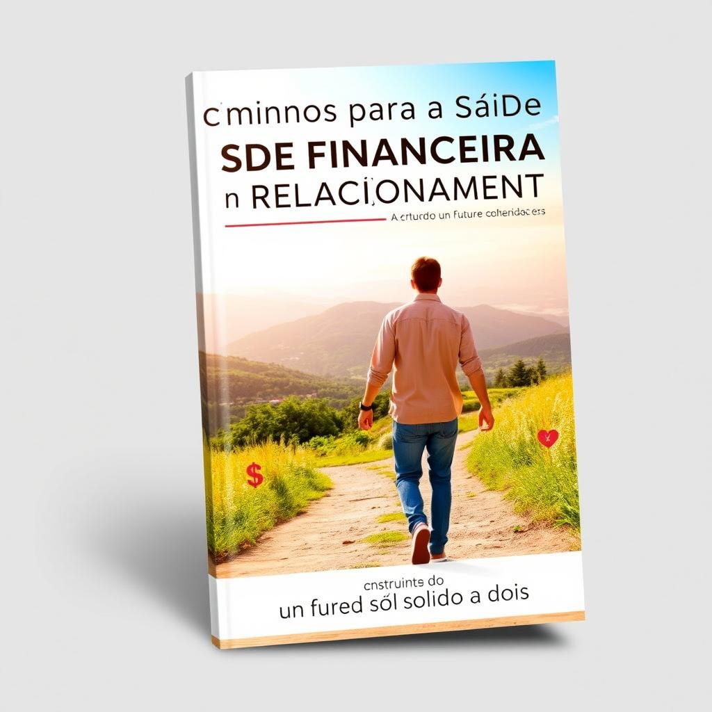 A captivating e-book cover design for 'Caminhos para a Saúde Financeira no Relacionamento: Construindo um Futuro Sólido a Dois'