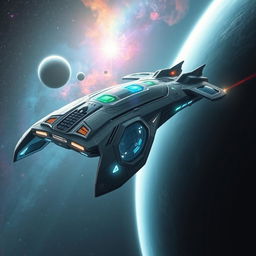 A futuristic alien spacecraft from the year 2075, showcasing advanced technology with a sleek, streamlined design
