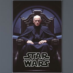 A collector card featuring Emperor Palpatine seated on his throne from the Death Star in Star Wars: Episode VI - Return of the Jedi