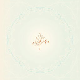 A modern and sophisticated graphic design featuring an elegant and stylized logo at the center, surrounded by intricate geometric patterns in pastel colors