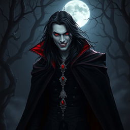 A captivating vampire character design for a gothic novel cover
