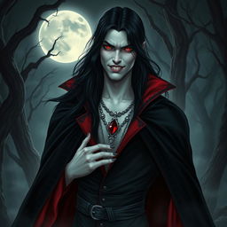A captivating vampire character design for a gothic novel cover