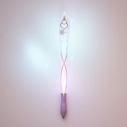 A beautifully designed lightstick inspired by the aesthetic of IVE's Rei, featuring soft pastel colors like lavender, pink, and mint green