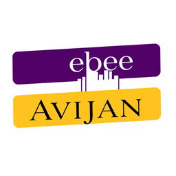 A stylish and modern logo design featuring the words 'ebee' and 'Avijan'
