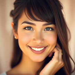 A beautiful portrait of a person with captivating features and a radiant smile