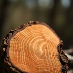 A beautifully detailed depiction of a piece of wood, showcasing its intricate grain patterns and natural textures