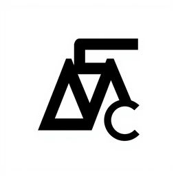 A minimalistic black-and-white icon design featuring the letters E, M, and C