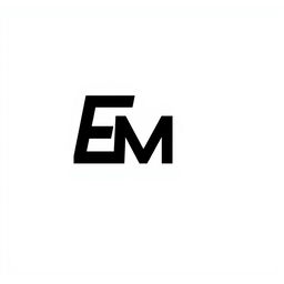 A minimalistic black-and-white icon design featuring the letters E, M, and C