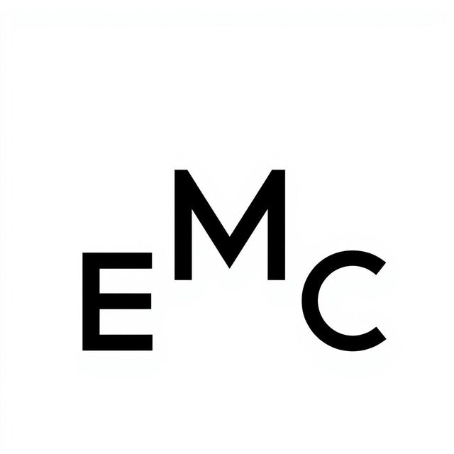 A minimalistic black-and-white icon design featuring the letters E, M, and C