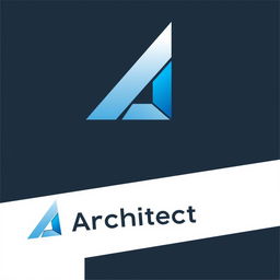 A modern logo design for an architect, featuring geometric shapes and a sleek, minimalist aesthetic