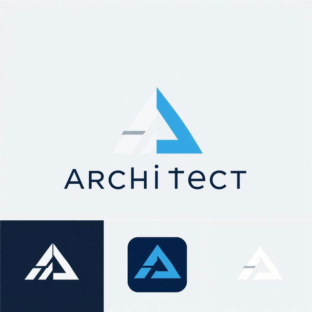 A modern logo design for an architect, featuring geometric shapes and a sleek, minimalist aesthetic