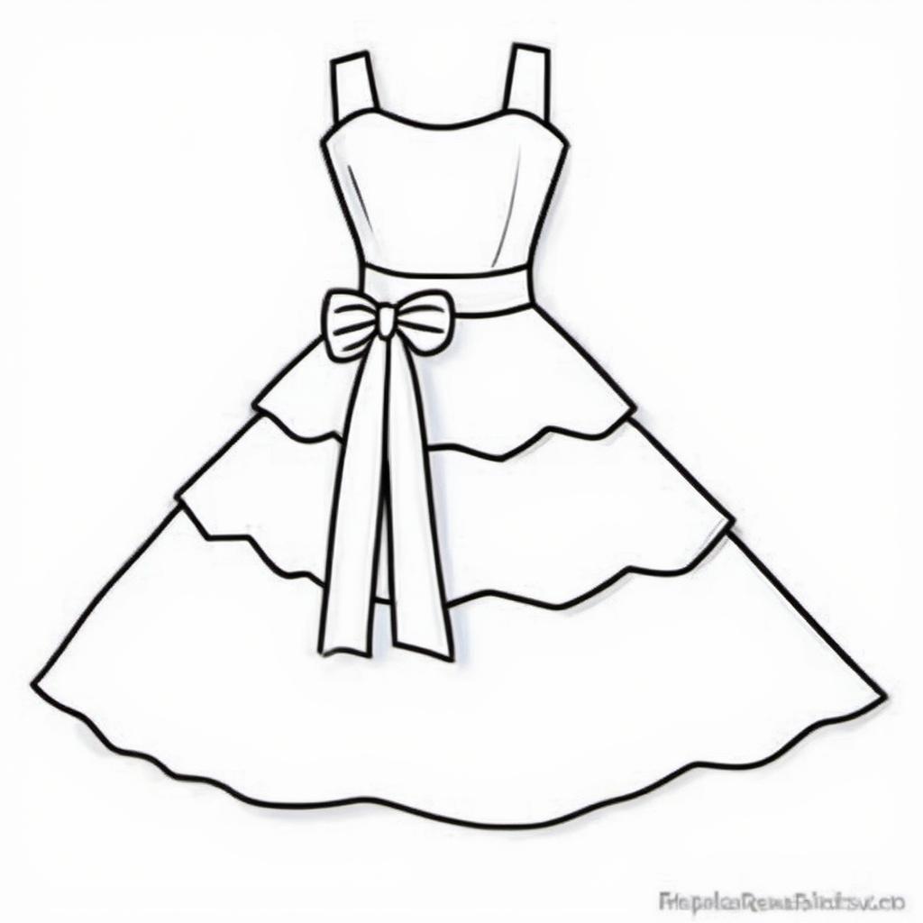A beautiful yellow dress with a fitted bodice and spaghetti straps, featuring a flowing skirt with three layers, each decorated with subtle, elegant ruffles