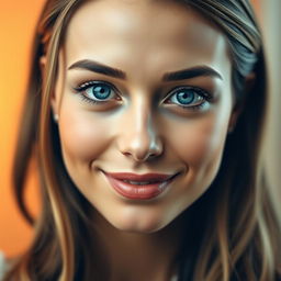 A portrait of a person with a perfectly symmetrical face, emphasizing balanced facial features