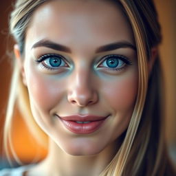 A portrait of a person with a perfectly symmetrical face, emphasizing balanced facial features