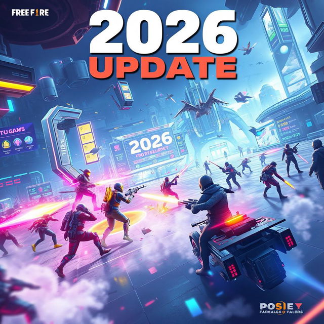 A futuristic scene depicting the impact of the 2026 Free Fire update