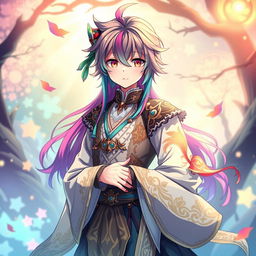 A character dressed in Hiram's attire, inspired by anime style