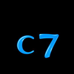 The letters "C R 7" prominently displayed in a vibrant blue with a sleek, modern font