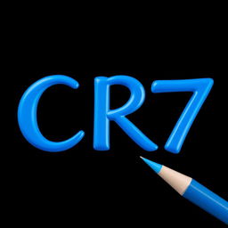 The letters "C R 7" prominently displayed in a vibrant blue with a sleek, modern font
