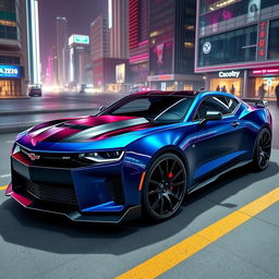 A stunning concept car design featuring a modern Camaro and Challenger fusion for the year 2026