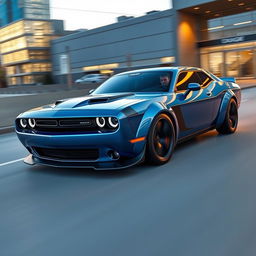 A futuristic Dodge Challenger concept car from 2026, showcasing a sleek, aerodynamic design with sharp angles and a modern, aggressive stance
