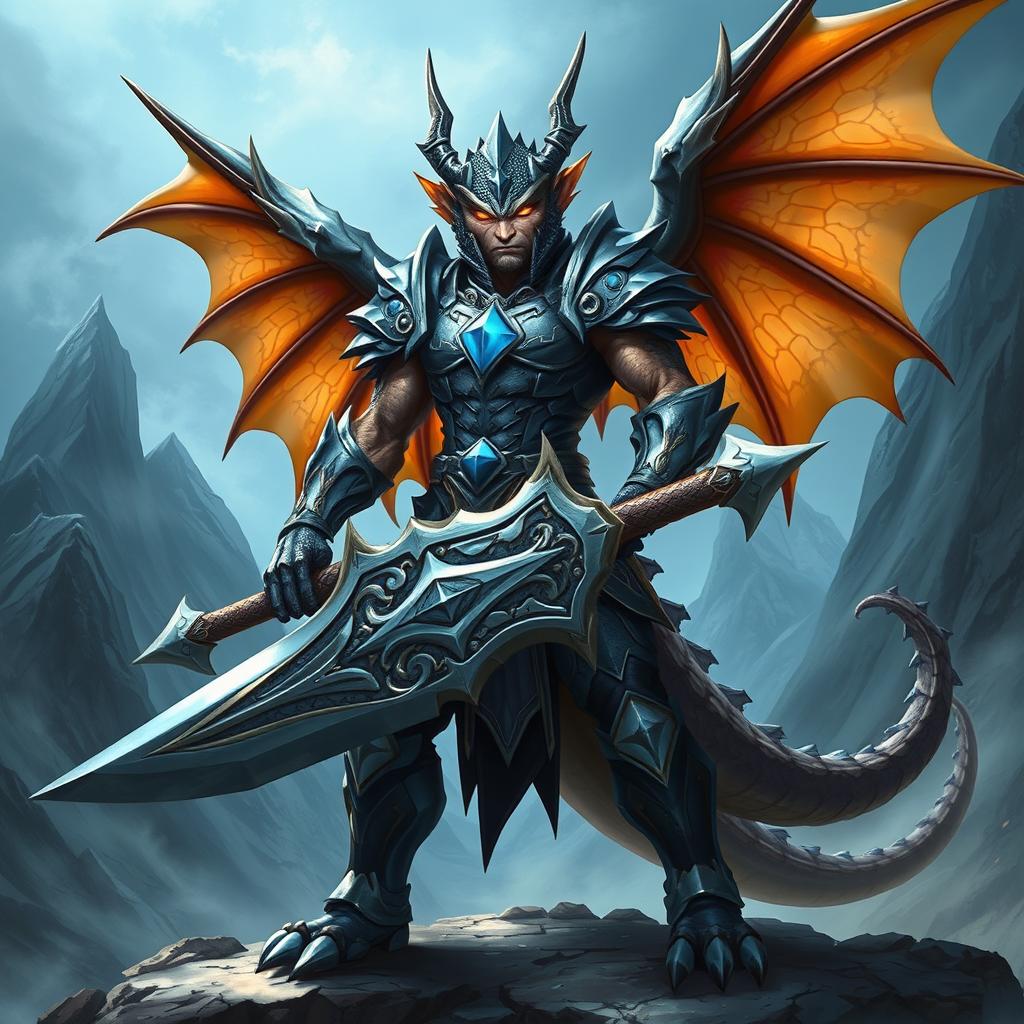 A powerful draconic warrior, showcasing impressive strength and agility