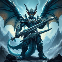A powerful draconic warrior, showcasing impressive strength and agility