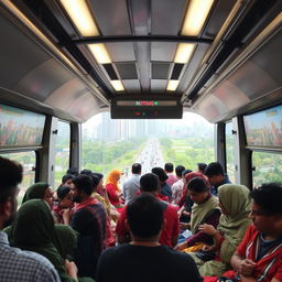 An exhilarating view of a bustling metro rail journey in Dhaka, Bangladesh