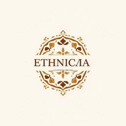 A simple and elegant logo design for a clothing brand named 'ETHNICIA AR CLOTHING BRAND'