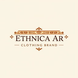 A simple and elegant logo design for a clothing brand named 'ETHNICIA AR CLOTHING BRAND'