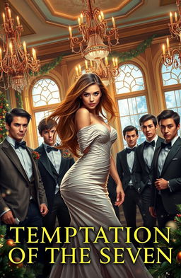 A captivating fantasy book cover depicting the theme of 'temptation of the seven