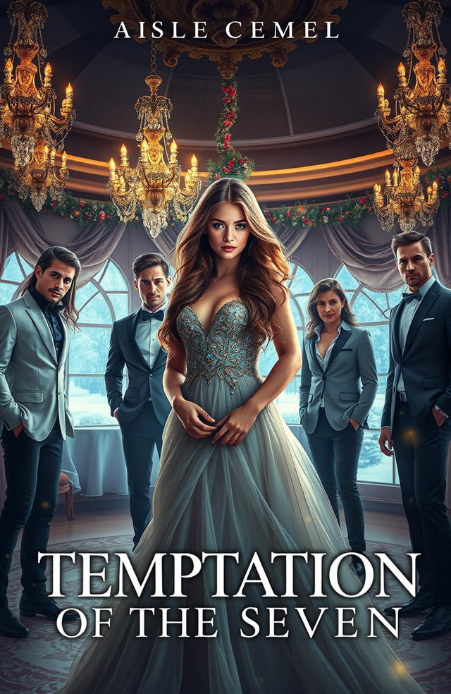 A captivating fantasy book cover depicting the theme of 'temptation of the seven