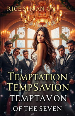 A captivating fantasy book cover depicting the theme of 'temptation of the seven