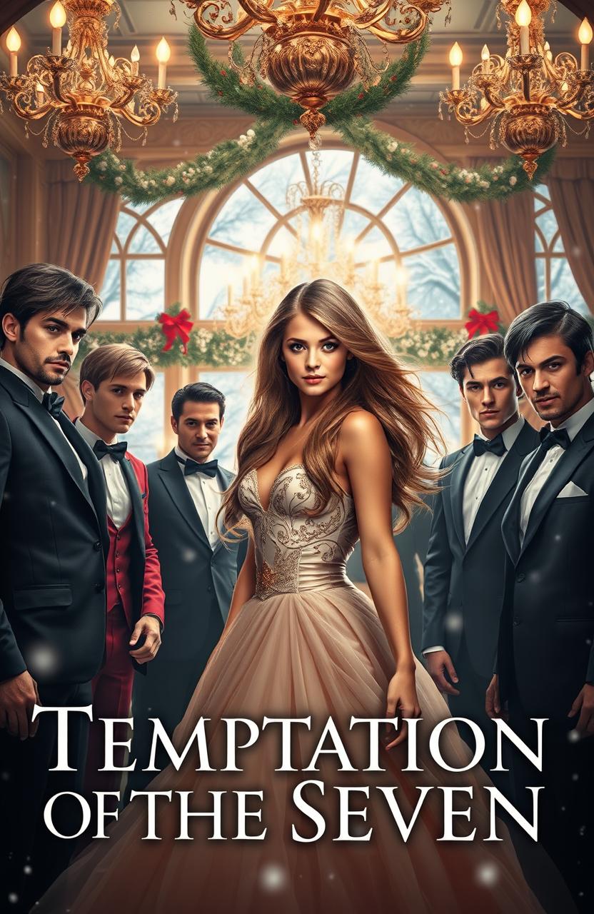 A captivating fantasy book cover depicting the theme of 'temptation of the seven