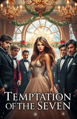 A captivating fantasy book cover depicting the theme of 'temptation of the seven