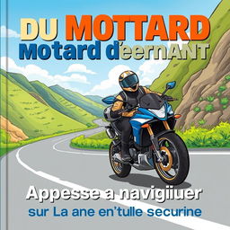 Une couverture de livre pour 'Le guide du motard débutant', présentée en français